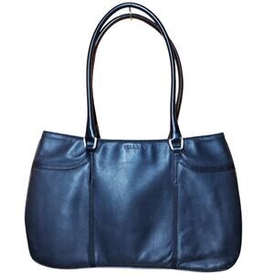 Prada Vintage 90s leather shoulderbag top handles small Y2K luxury black